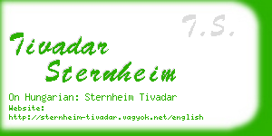 tivadar sternheim business card